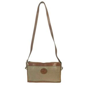 Vintage Dooney & Bourke All Weather Leather Taupe Tan Brown Crossbody Shoulder
